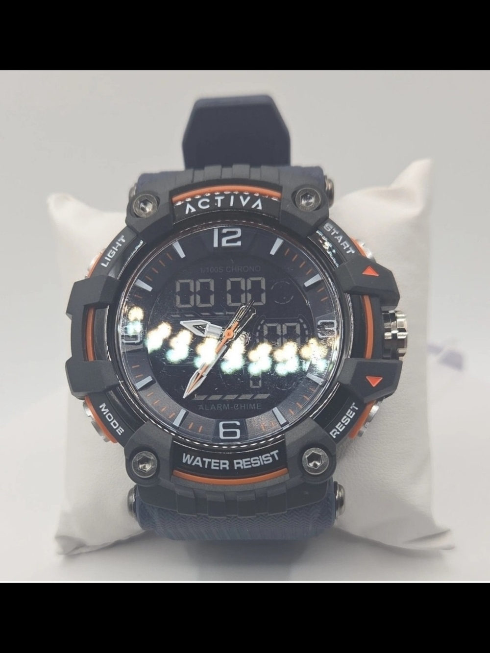 Ativa Black and Orange Dual-Display Sports Watch